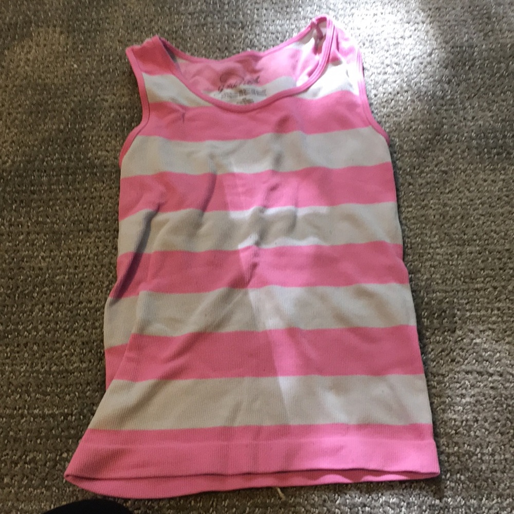 Pink and white tank top! Size 10